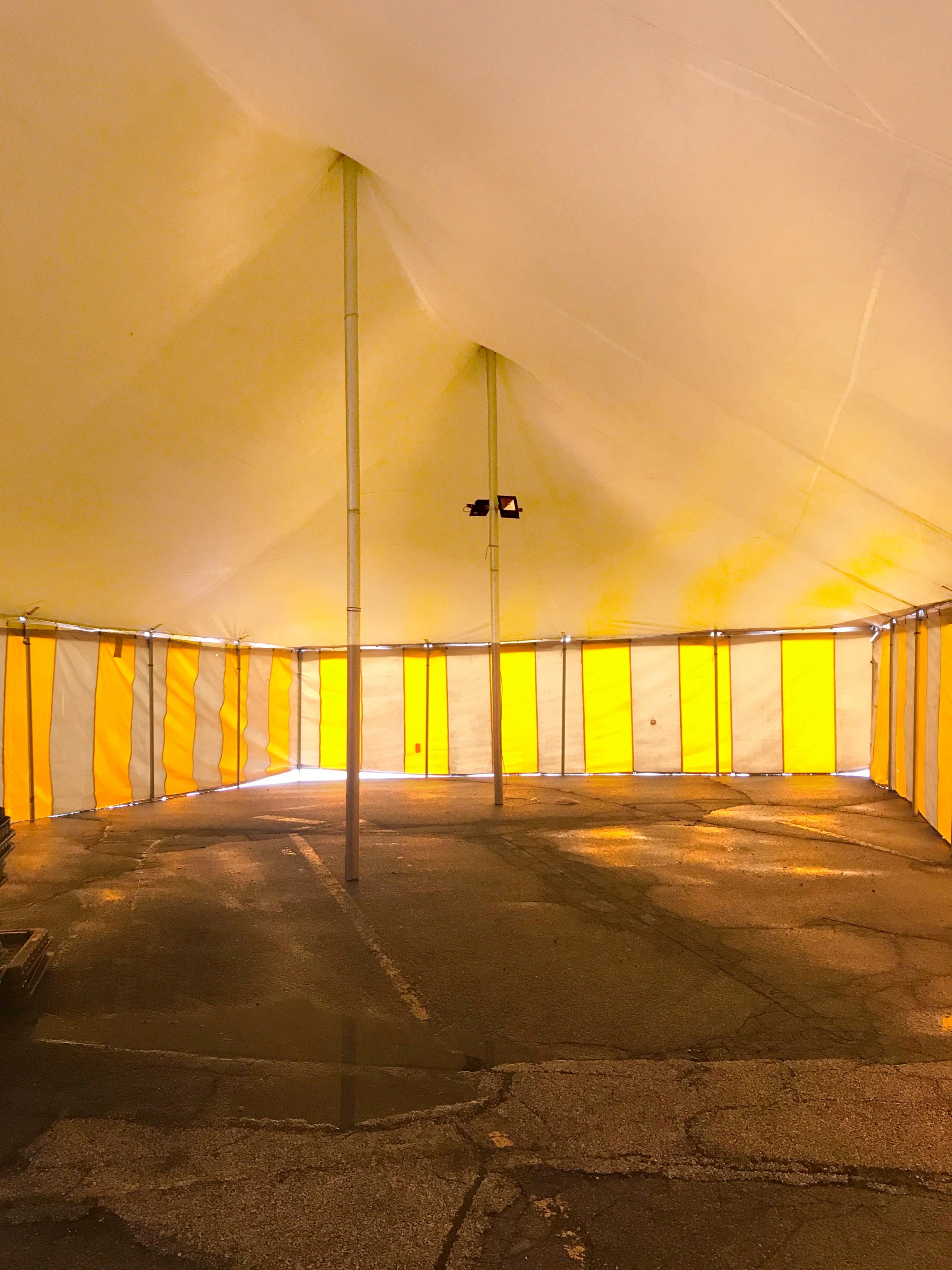 Under a 30' x 60' rope and pole tent for Galaxy Fireworks 3801 1st Ave SE, Cedar Rapids, Iowa