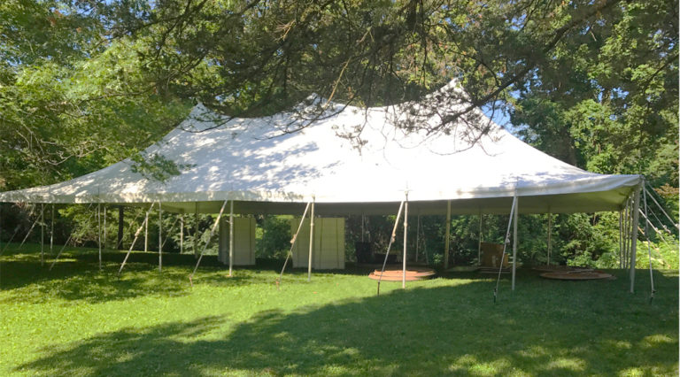 Outdoor Tent Wedding Reception in Mount Vernon, Iowa (event setup)