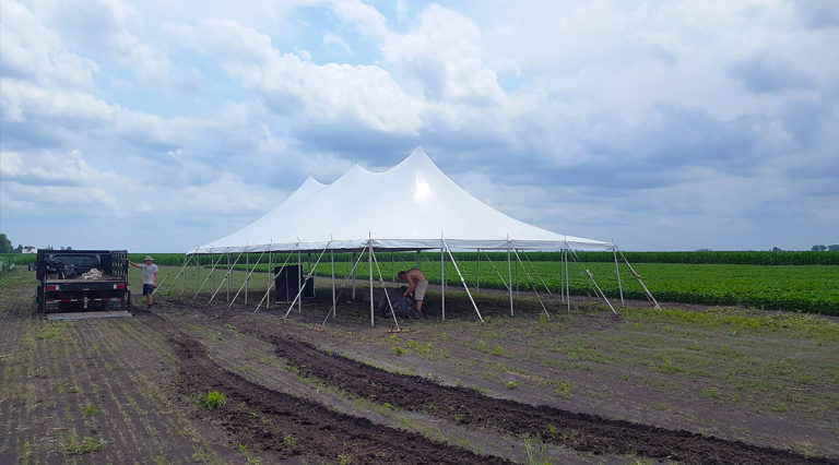 30' x 60' rope and pole tent Corporate Event Tent for WinField® United in Washington, Iowa header