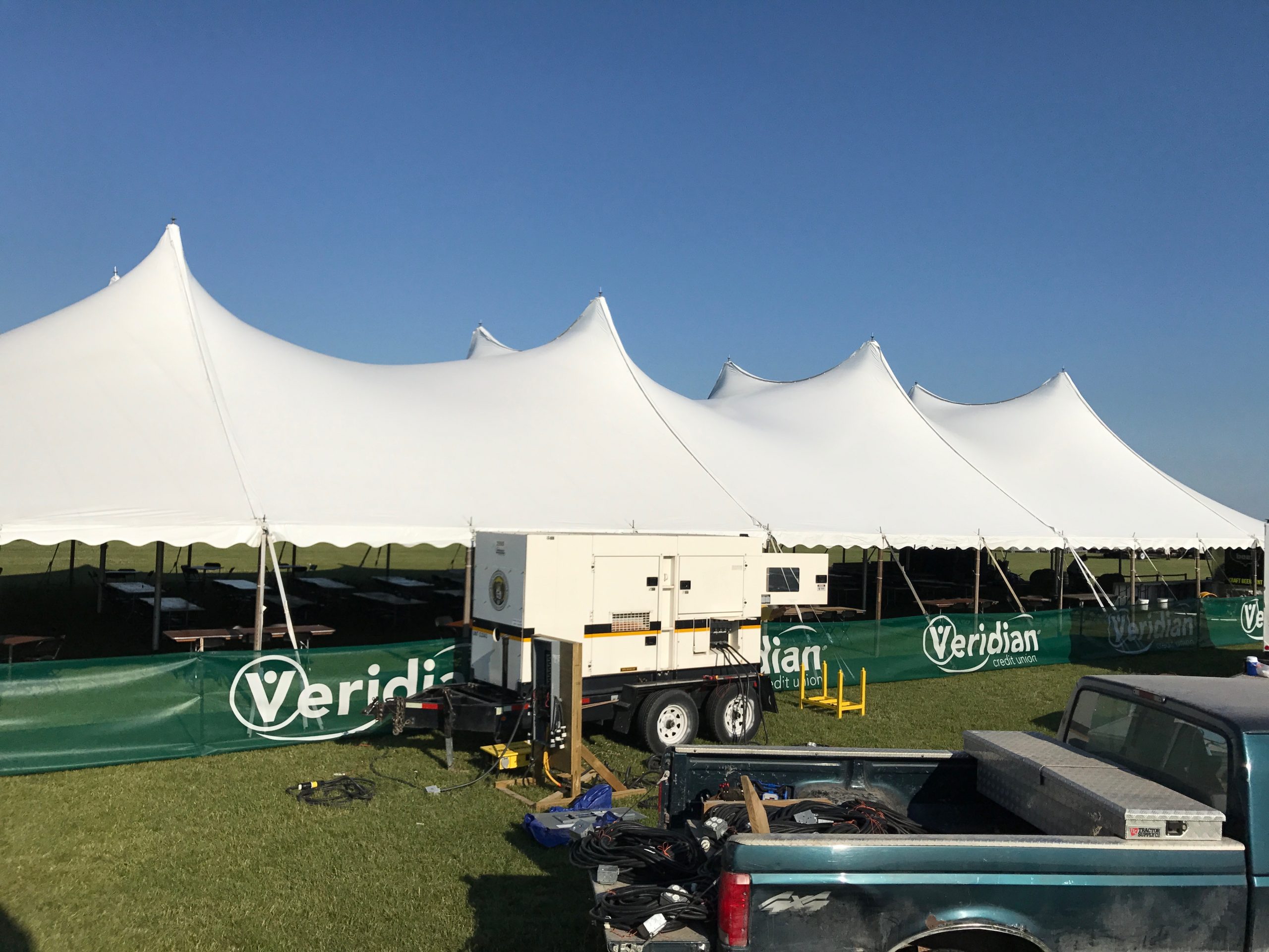 60' x 150' Legend Rope and Pole Tent at Centennial Park in North Liberty, Iowa