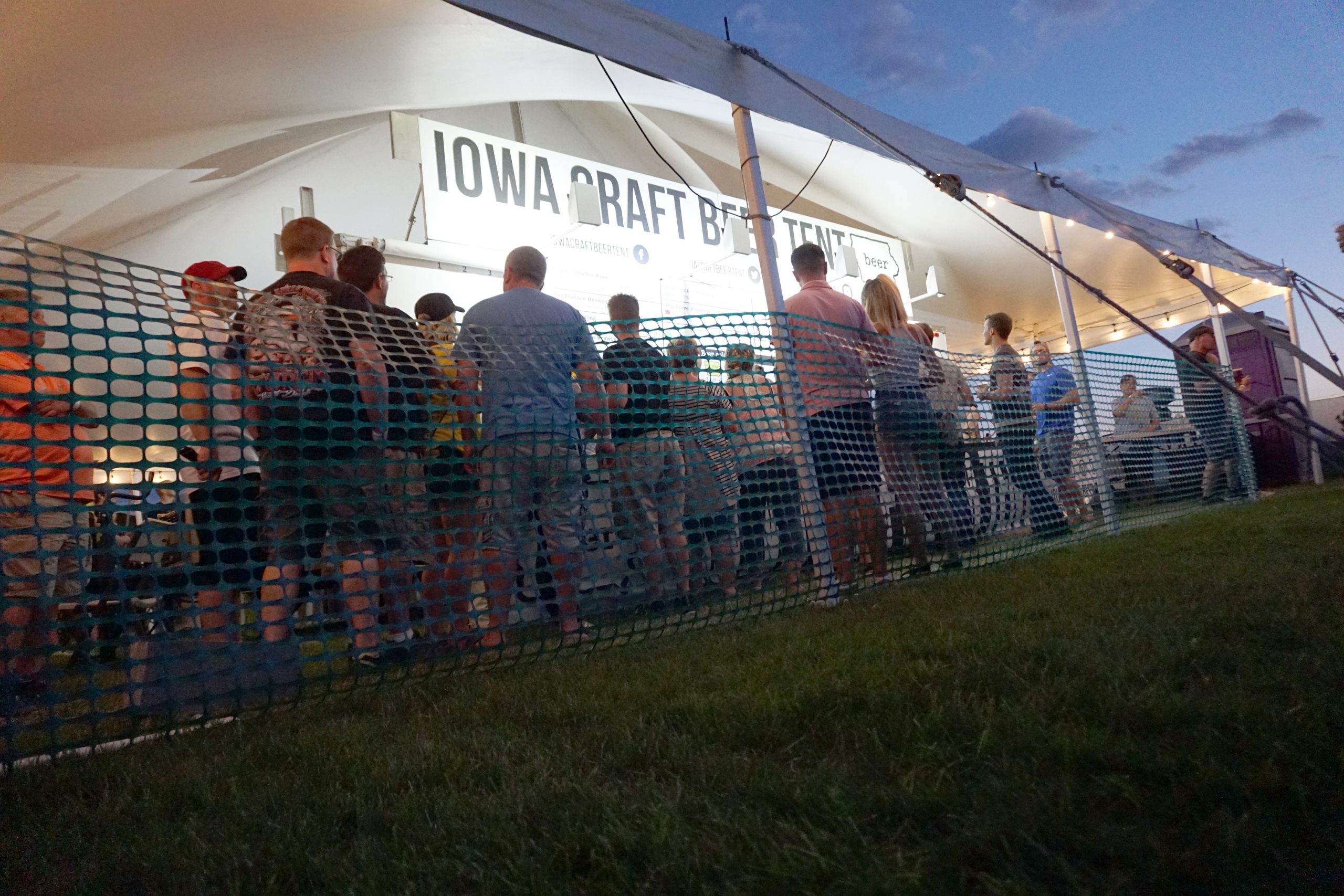 Iowa Craft Beer Tent under a Big Ten Rentals Tent at Blues and BBQ in North Libery, Iowa