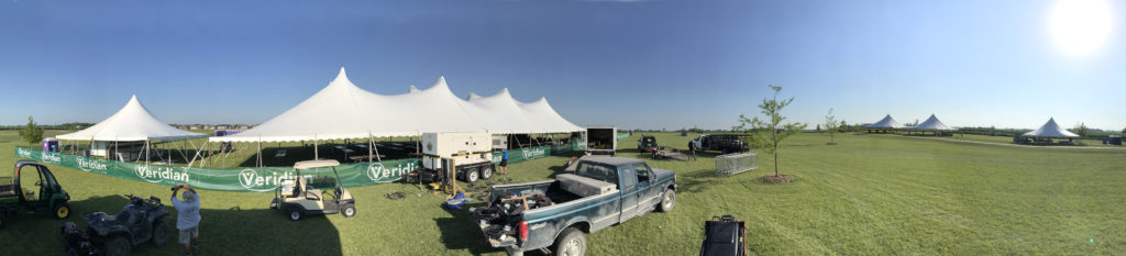  Panoramic view of the tents set up at the North Liberty Blues & BBQ festival