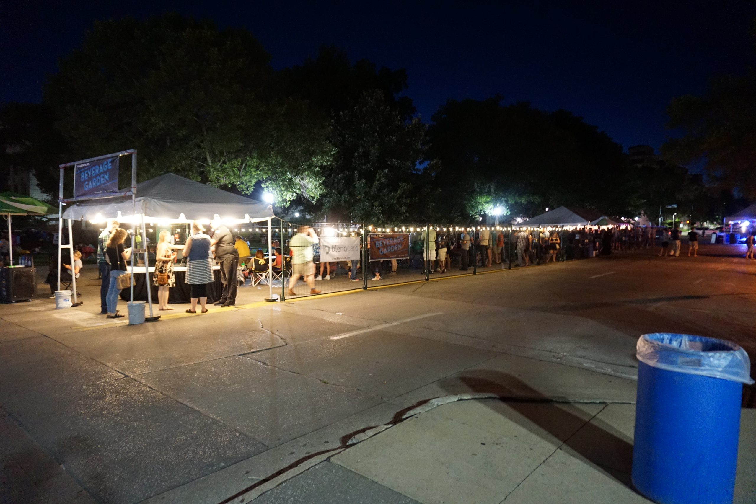 People packed into the Beverage Garden at the Festival Setup for the 2017 Iowa City Jazz Festival