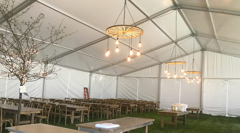 Tent by Big Ten Rentals and design by Town or Country Event Design in Iowa City