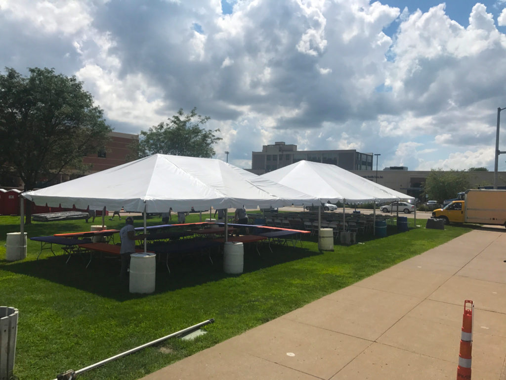 Tents at Downtown Street Fest in Davenport, Iowa