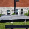 12' x 20' x 24 high stage with railings and stairs for Iowa Wesleyan University in Mt Pleasant, Iowa