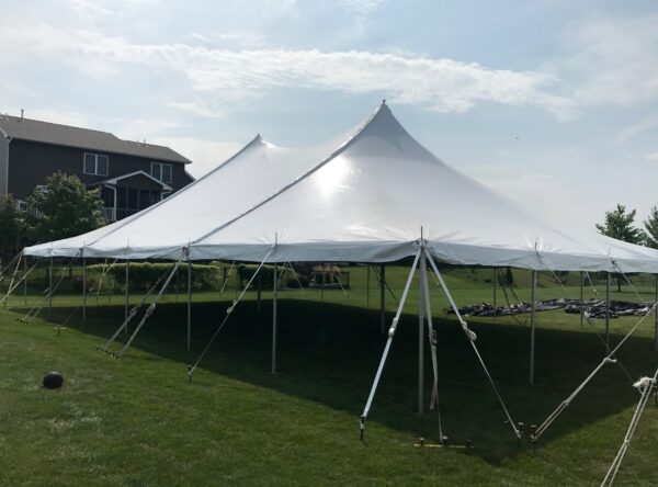 40' x 60' rope and pole tent for block party in Iowa City, IA