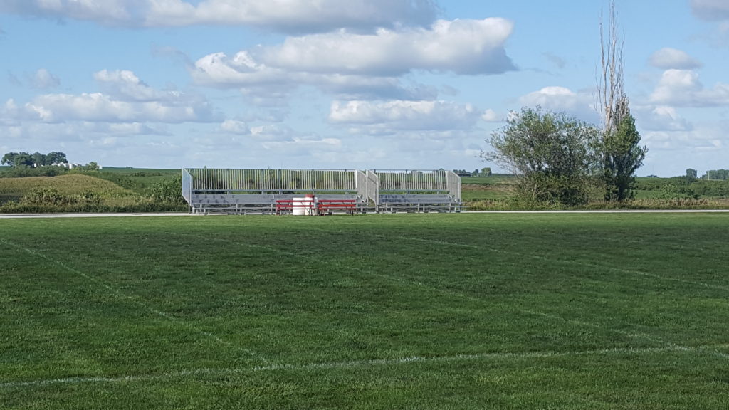 Bleachers on the Visitors Side for football games in Sidney, Iowa