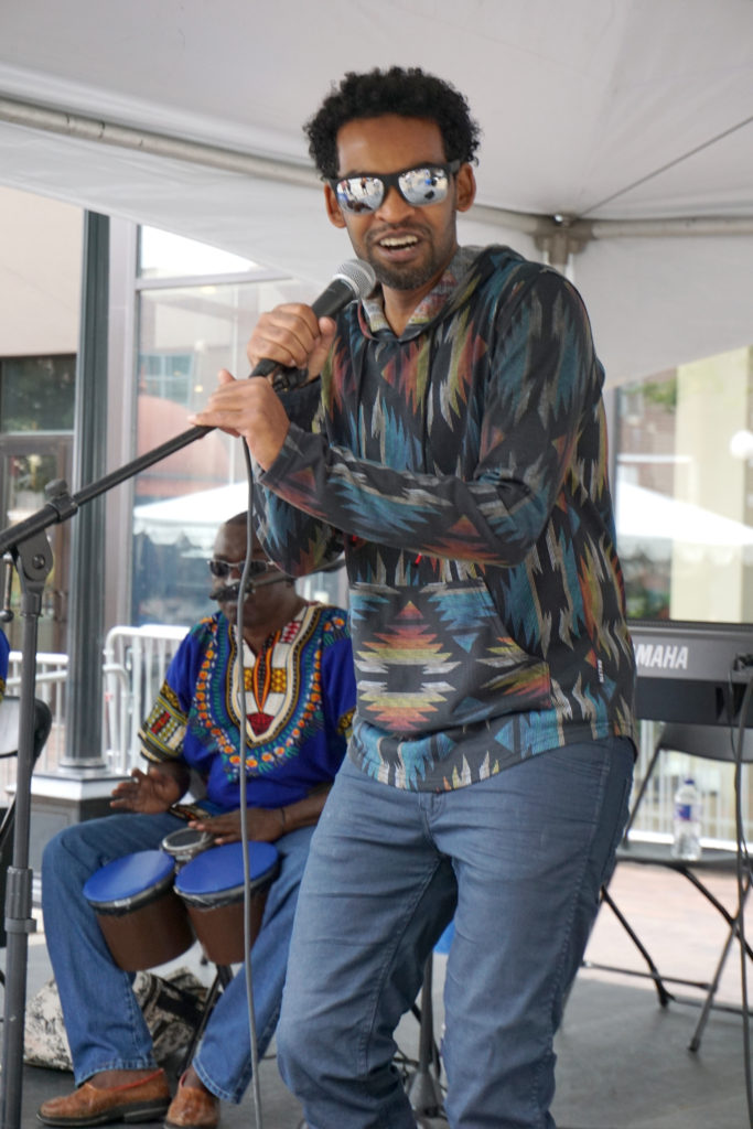 Singer of the SD Band at the 2017 Iowa Soul Festival in Iowa City. IA (Summer of the Arts)
