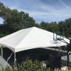 40' x 60' hybrid event tent setup on a Basketball court in Coralville, IA