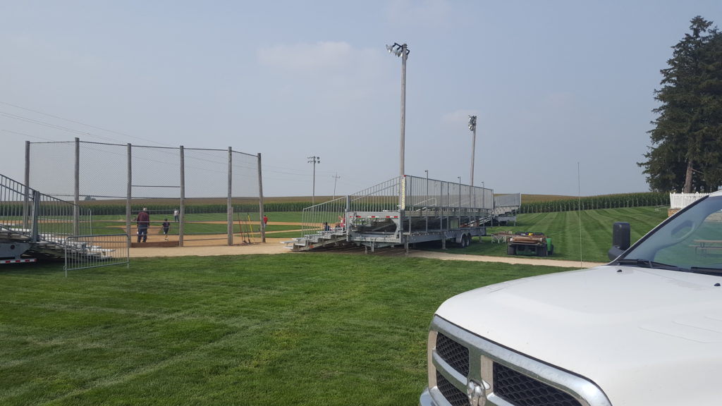 Towable bleachers at Field of Dreams by Big Ten Rentals (not the wooden ones from the movie) 5