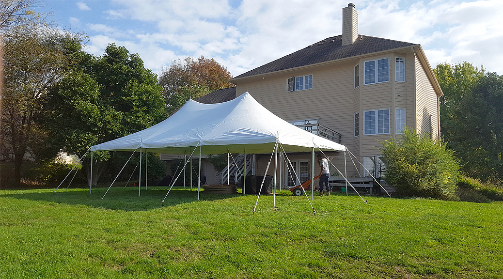 20' x 30' rope and pole tent in October