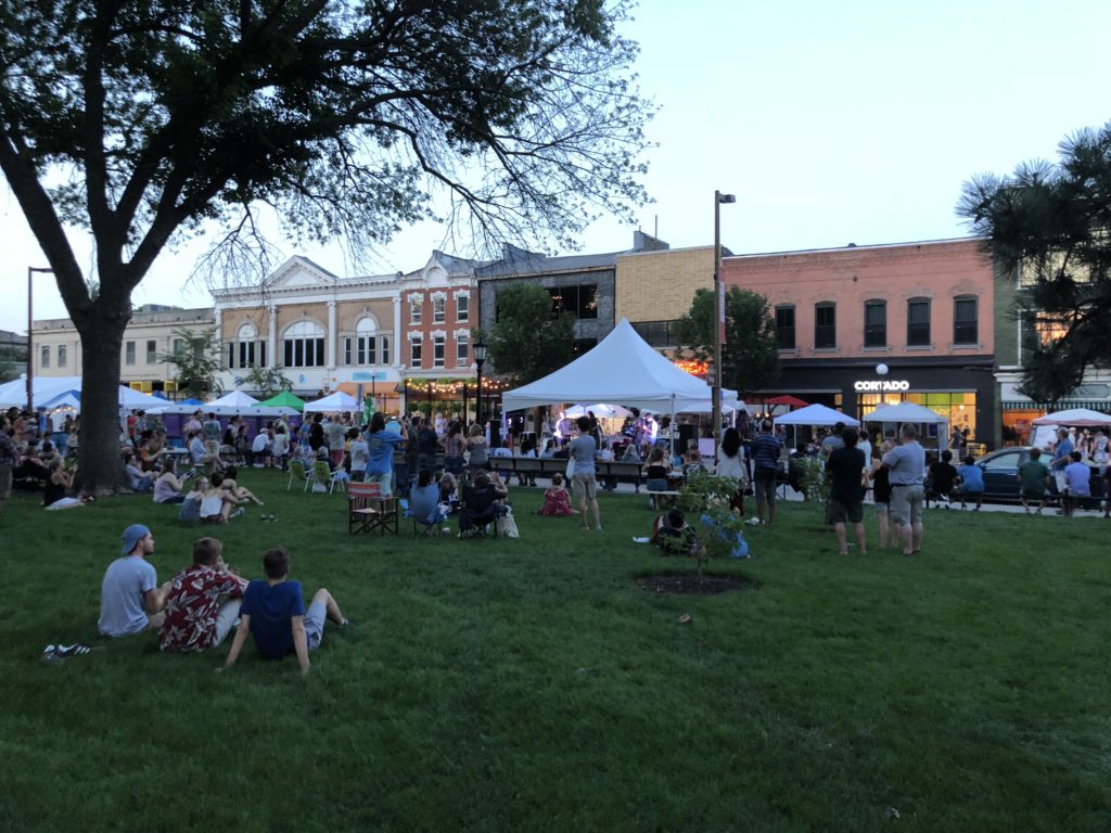Tents at 2018 Iowa City Jazz Festival at Summer of the Arts in Iowa