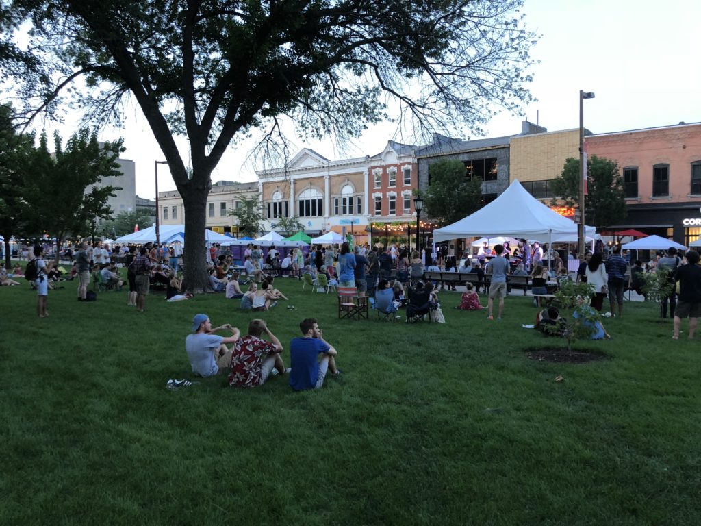 Tents at 2018 Iowa City Jazz Festival at Summer of the Arts in Iowa