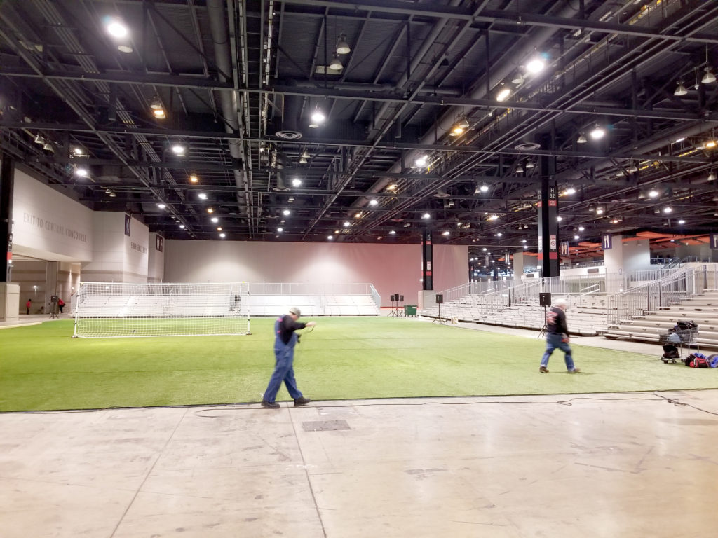 Bleacher delivery in Chicago, Illinois for for United Soccer Coaches in Mccormick Place