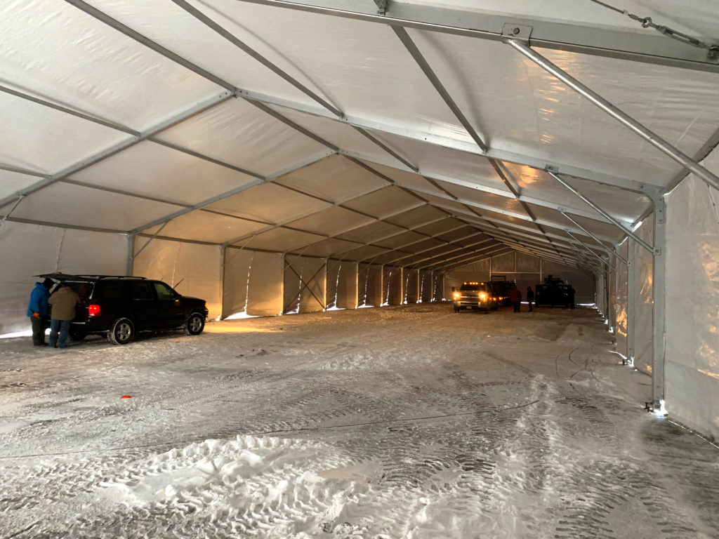 30,500 sq ft On-Site Temporary Warehouse Structures (tent) in Des Moines, Iowa