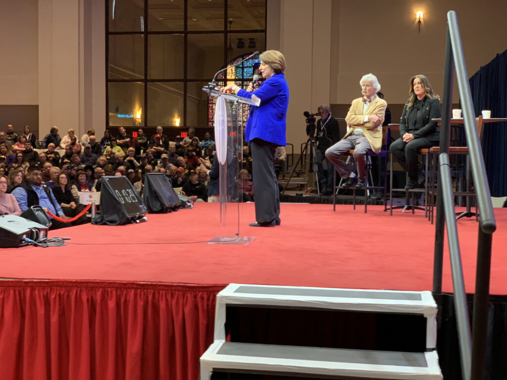 Amy Klobuchar at Teamsters Presidential Forum in December 7, 2019