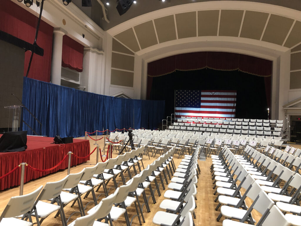 Political Event Setup for Teamsters Presidential Forum in December 7, 2019