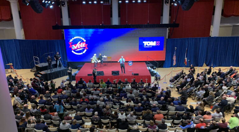 Political Event Setup for Teamsters Presidential Forum in December 7, 2019