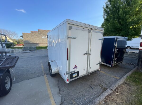 6' x 10' Cargo Trailer Rental in Iowa City, IA VIN-0713 back doors