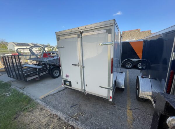 6' x 10' Cargo Trailer Rental in Iowa City, IA VIN-0713 swing open back doors