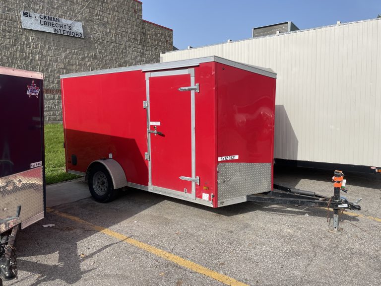 6' x 12' Enclosed Cargo Trailer Rental in Iowa City, IA VIN-0721