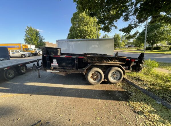 6' x 14' dump trailer rental in Iowa City, IA side VIN-5931