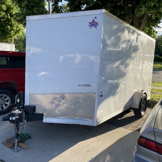 7' x 12 Enclosed Cargo Trailer Rental in Iowa City, IA VIN-3306