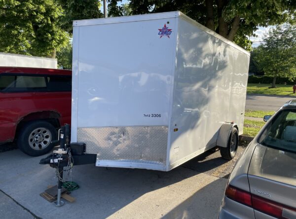 7' x 12 Enclosed Cargo Trailer Rental in Iowa City, IA VIN-3306