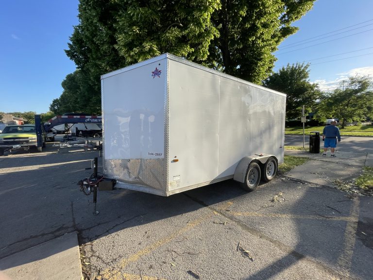 7' x 14 Enclosed Cargo Trailer Rental in Iowa City, IA VIN-2887