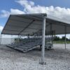 Covered bleachers for onsite corporate demonstration in Moberly, Missouri (corner)