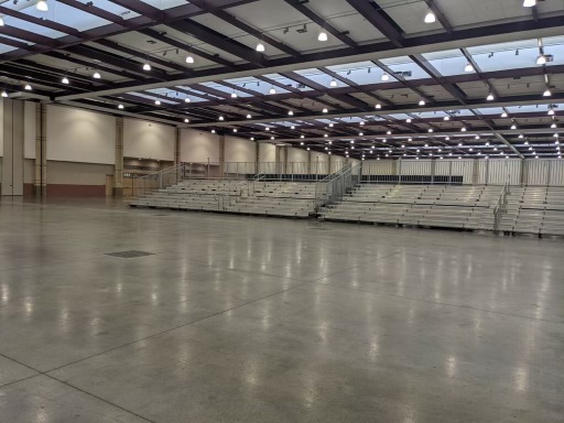 Bleachers indoors at Chattanooga Convention Center in Chattanooga, Tennessee