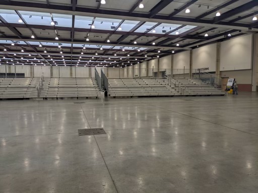 Towable bleachers delivered to Chattanooga Convention Center in Chattanooga, Tennessee