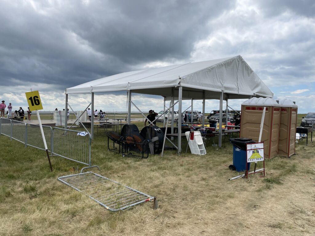 Losburger event tent at the Quad city air show set up by Big Ten Rentals
