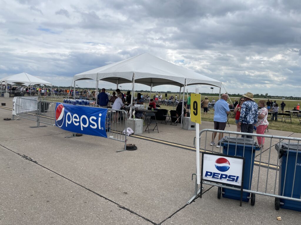 Pepsi tent at the Quad city air show set up by Big Ten Rentals