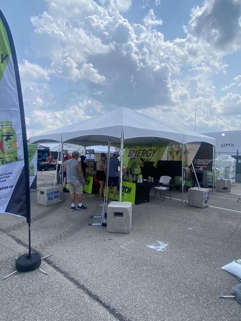 20' x 20' frame tent for Gatorade at the Hy-Vee IndyCar Races at Iowa Speedway in Newton, Iowa