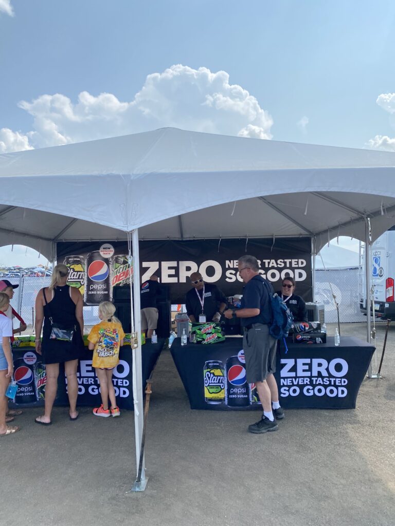 20' x 20' frame tent for Pepsi Co. at the Hy-Vee IndyCar Races at Iowa Speedway in Newton, Iowa