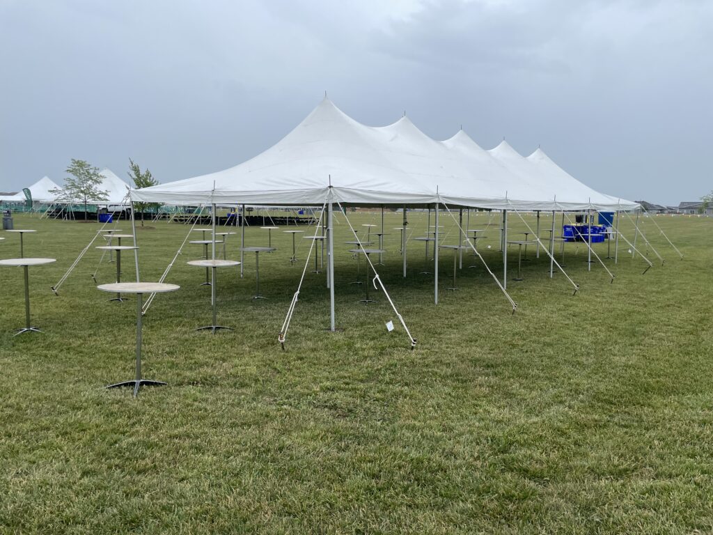 20′ x 60′ Rope and Pole Tent in North Liberty, IA