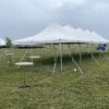 20′ x 60′ Rope and Pole Tent with 30″ Round Cocktail Tables