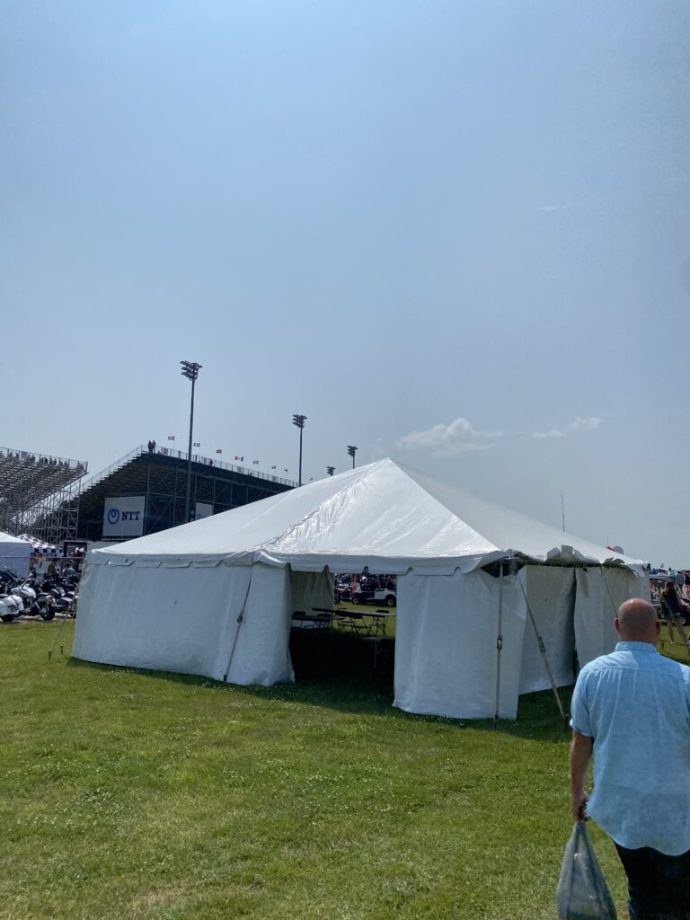 30' x 30' frame tent at the Hy-Vee IndyCar Races at Iowa Speedway in Newton, Iowa
