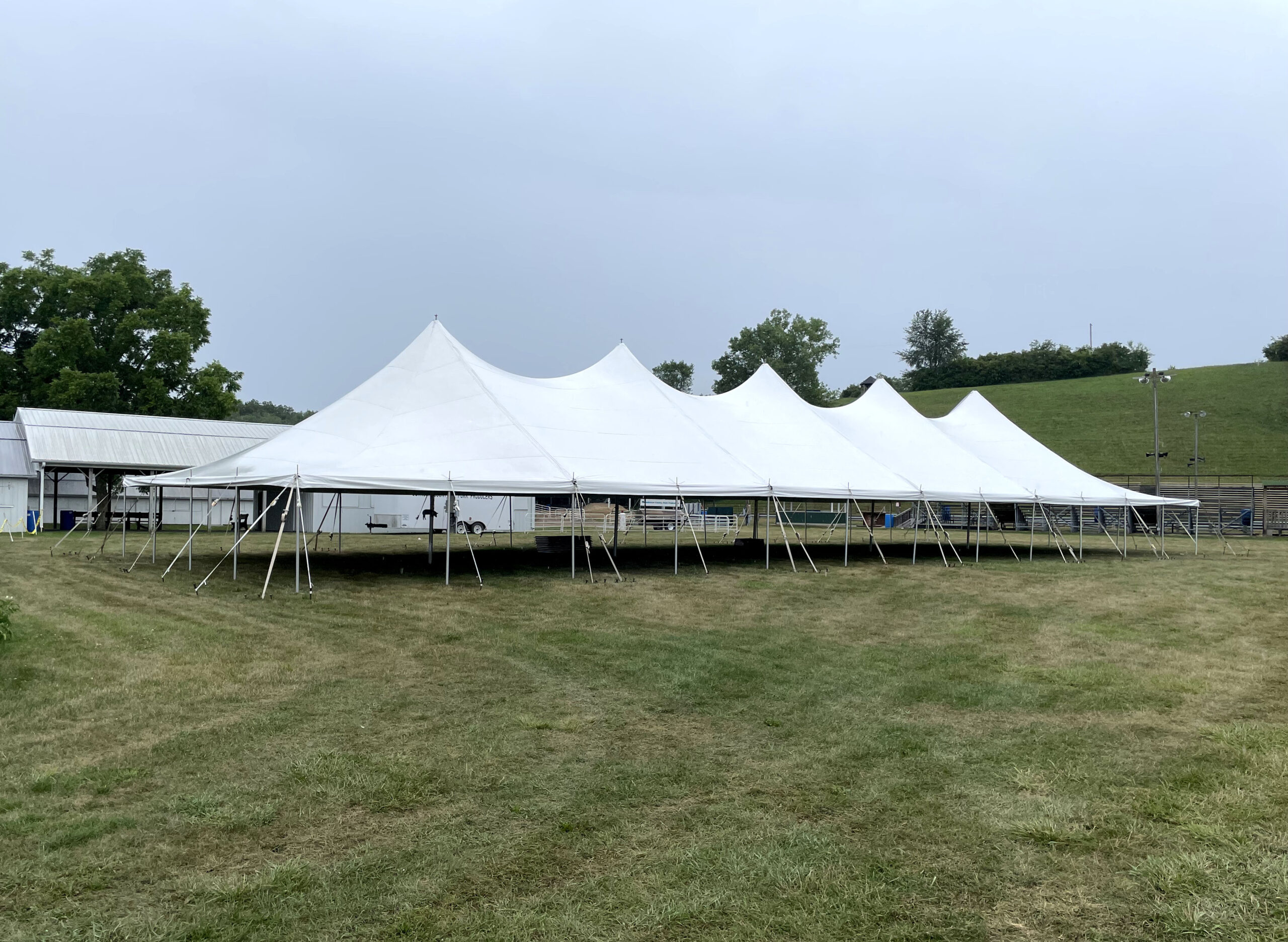 40' x 120' rope and pole tent at the Get WET Get WILD Foam Party at Johnson County Fairgrounds in Iowa City, IA