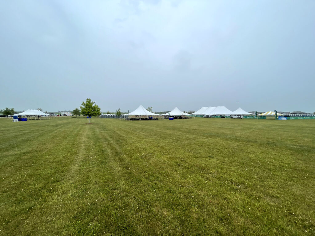 All of the tents at the Blues & BBQ event in North Liberty, IA