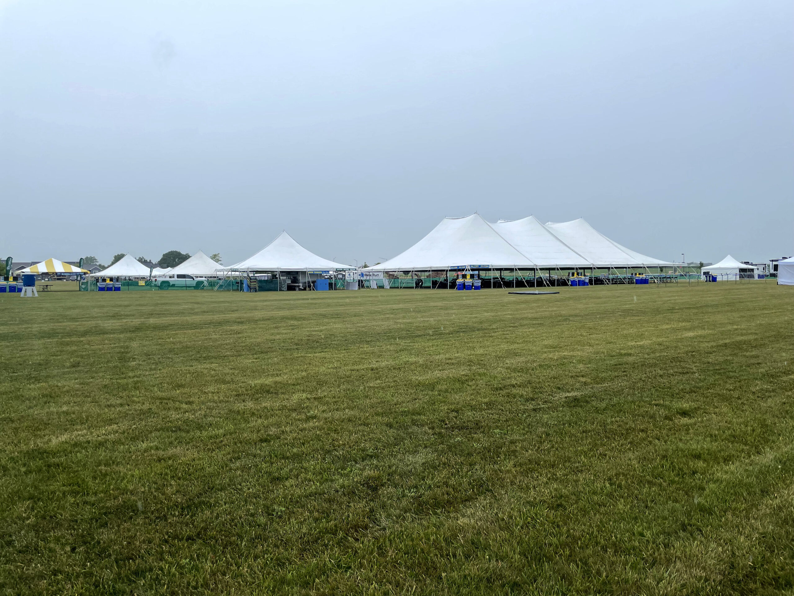 Multiple tents at the Blues & BBQ event in North Liberty, Iowa