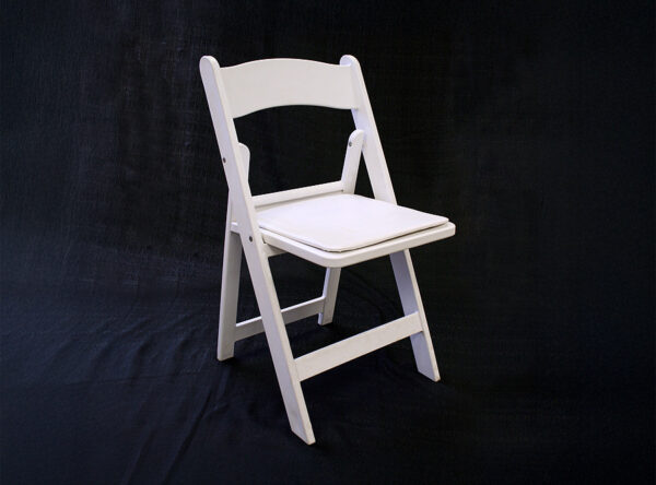 Rent White Resin Folding Chair with Padded Seat