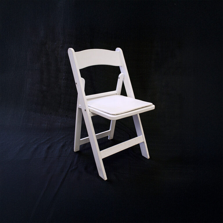 Rent White Resin Folding Chair with Padded Seat