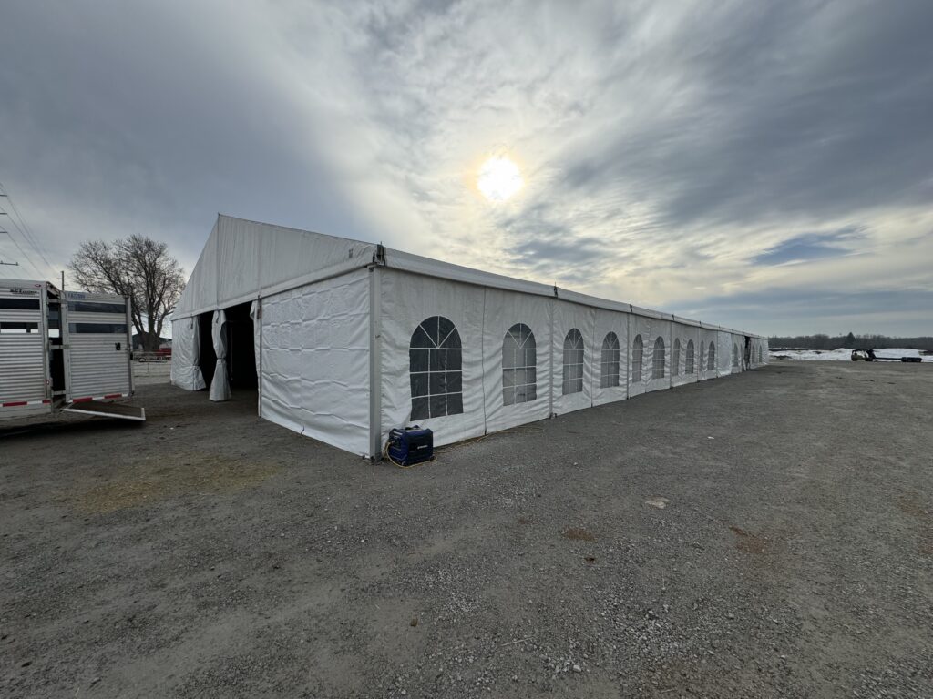 60' x 180' Clearspan Temporary Event Structure for the Special Workhorse Sale Kalona, Iowa in 2024