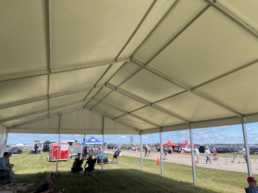 30' x 50' Liri Clearspan Tent at Quad City Air Show 2024 in Davenport, IA
