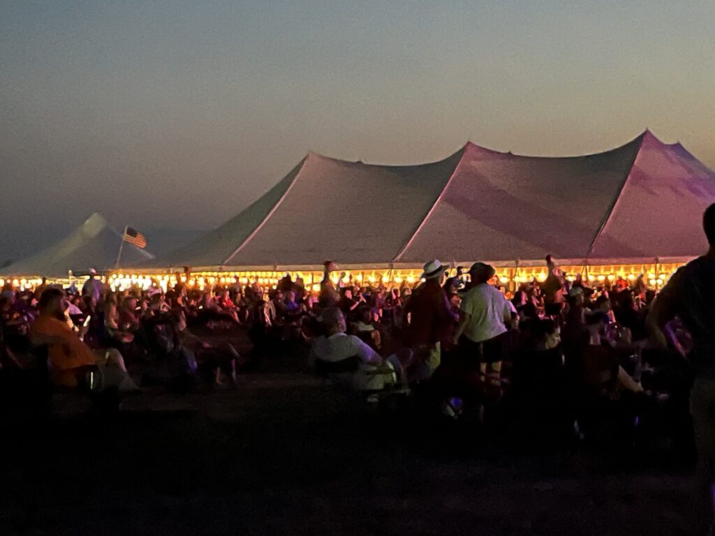 Large Event tents a the 2024 North Liberty Blues & BBQ