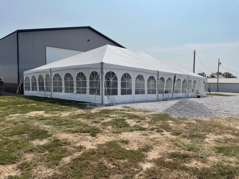 40′ x 60′ Hybrid Tent with French window side wall at Riverside Casino for a banquet