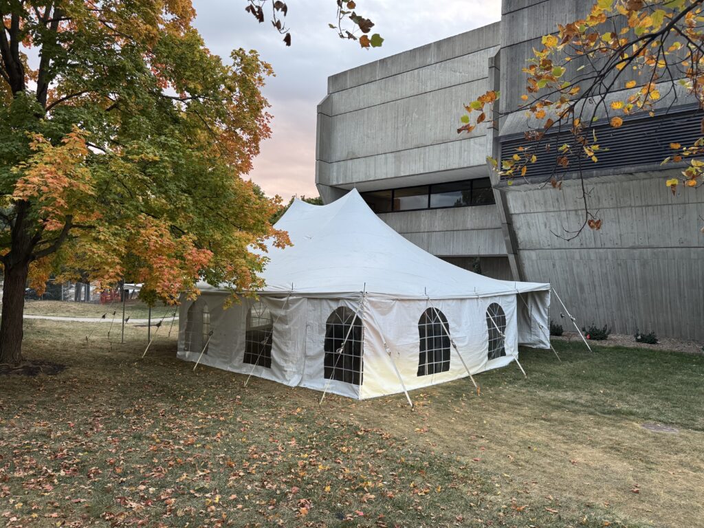 30' x 40' rope and pole event tent at University of Iowa College of Dentistry.